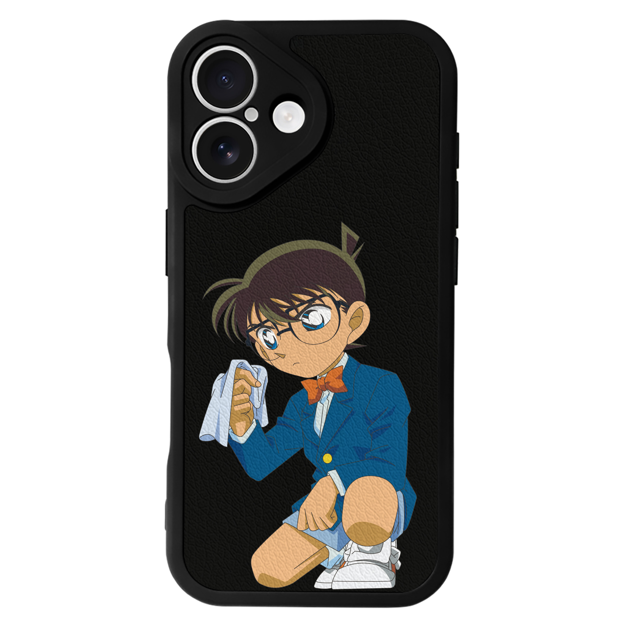 （画像用） 名探偵コナン 江戸川 コナン Detective Conan Conan Edogawa 【iPhone 16シリーズ対応】シリコンスマホケース（レザー調） 材質：シリコン